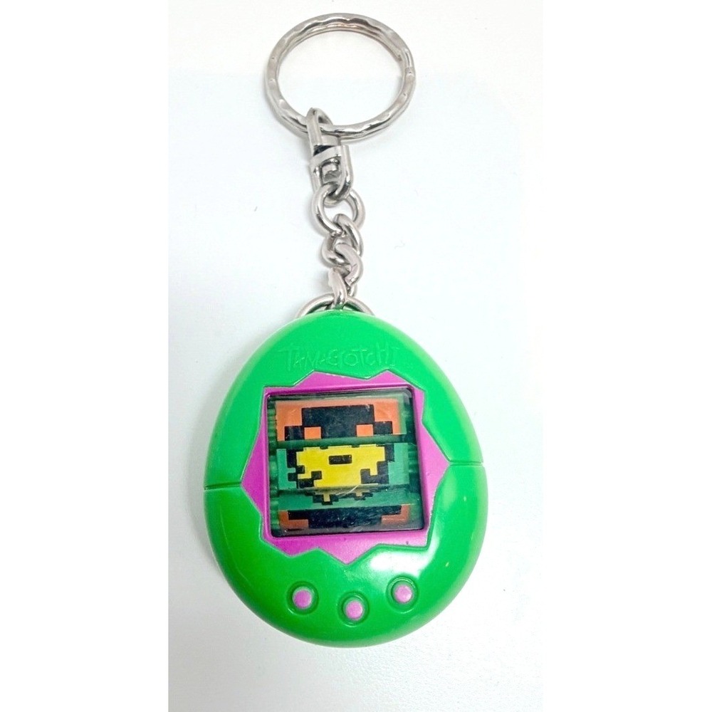 Vintage 1997 McDonald's Bandai Tamagotchi Lenticular Keychain Green Working